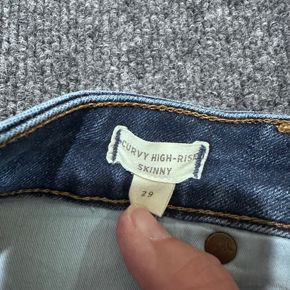 Madewell Curvy High-Rise Skinny Jeans Size 29 Medium Wash Blue Tencel Blend - Picture 7 of 8